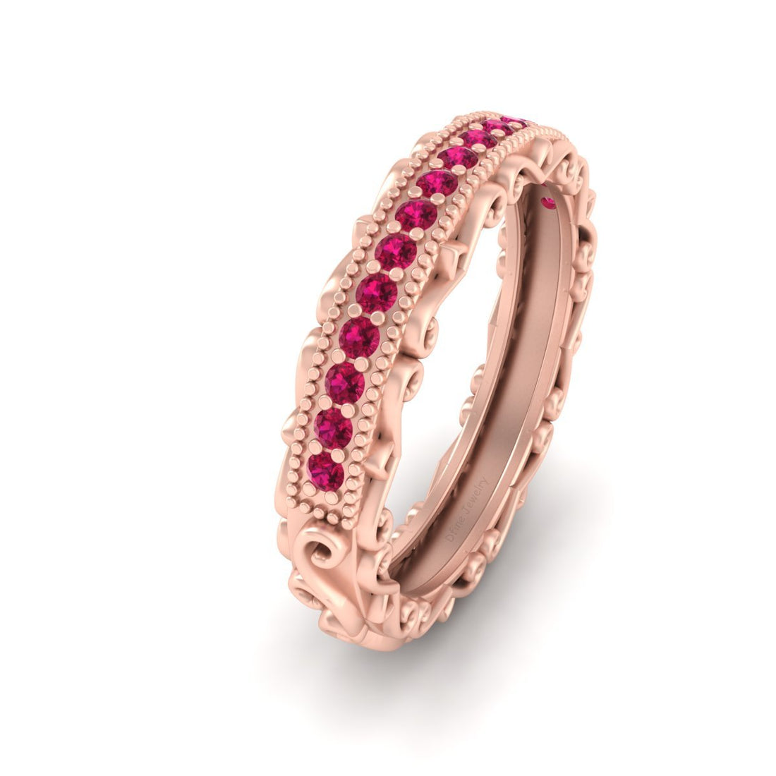 DESIGNER ENGAGEMENT BAND ROSE GOLD