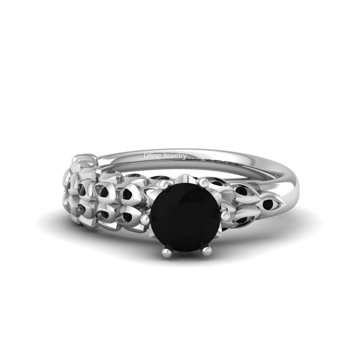 FLORAL LEAF ENGAGEMENT RING