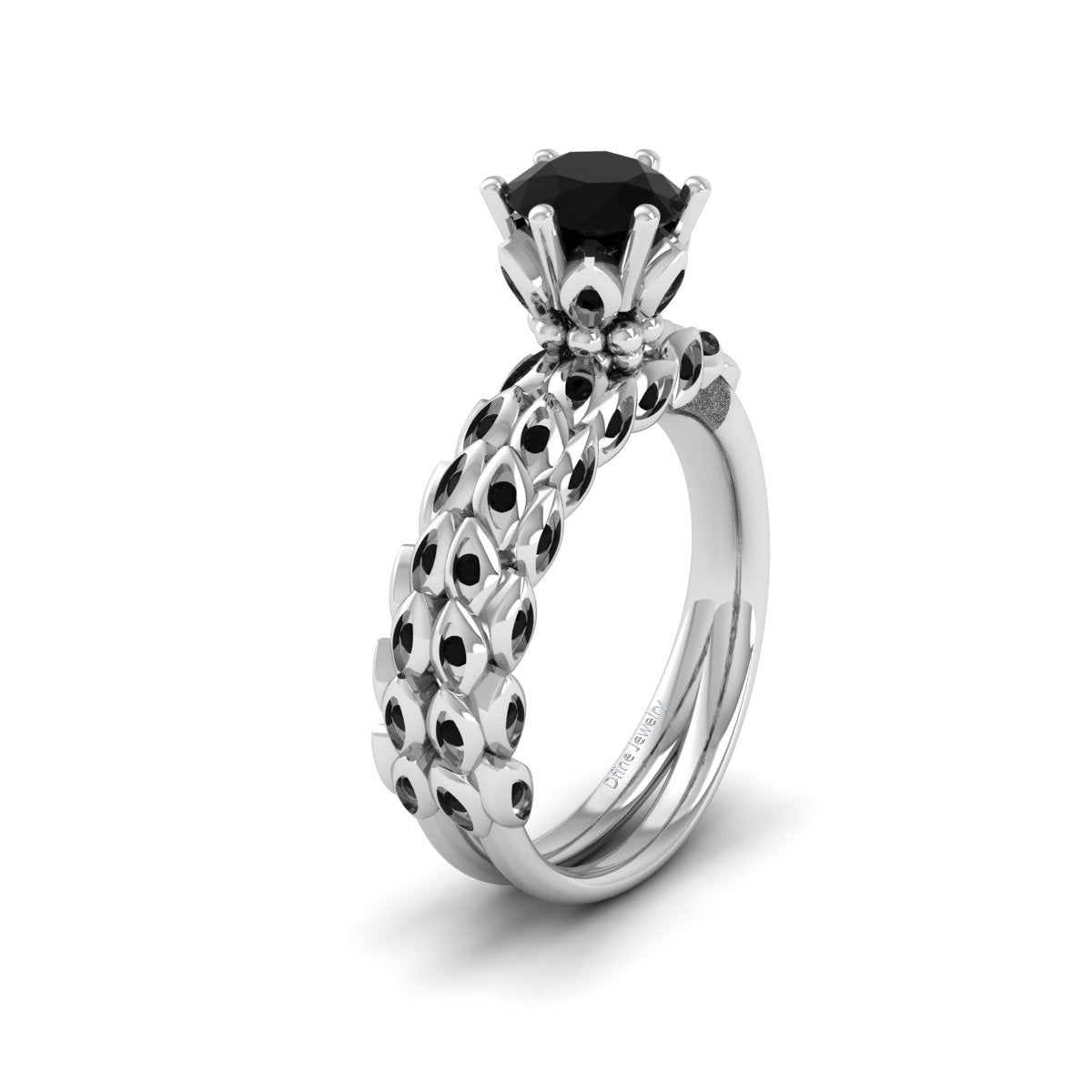 FLORAL LEAF ENGAGEMENT RING