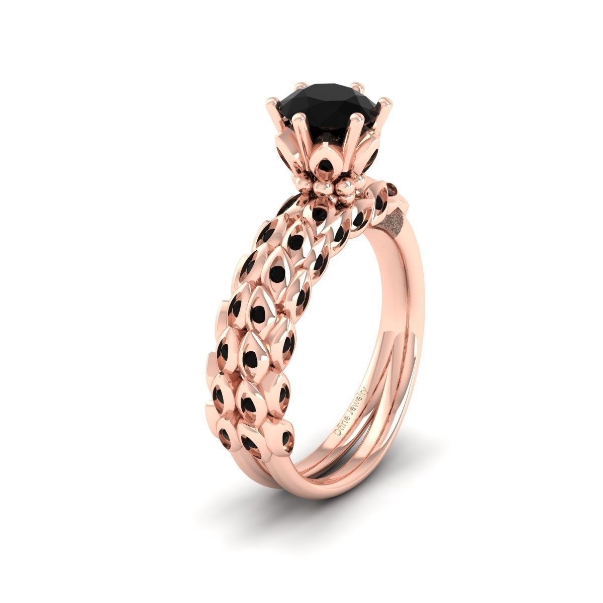 FLORAL LEAF ENGAGEMENT RING