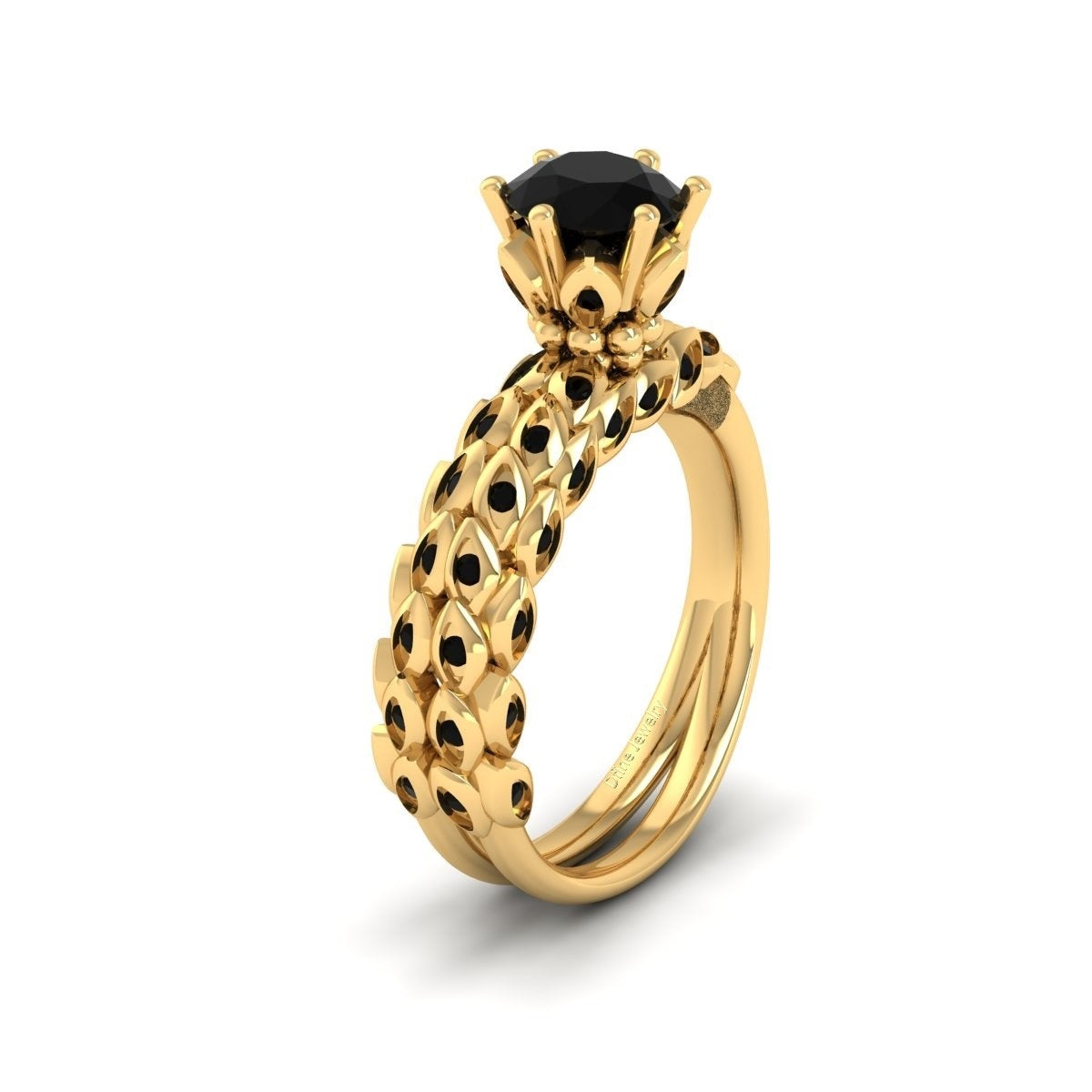 FLORAL LEAF ENGAGEMENT RING