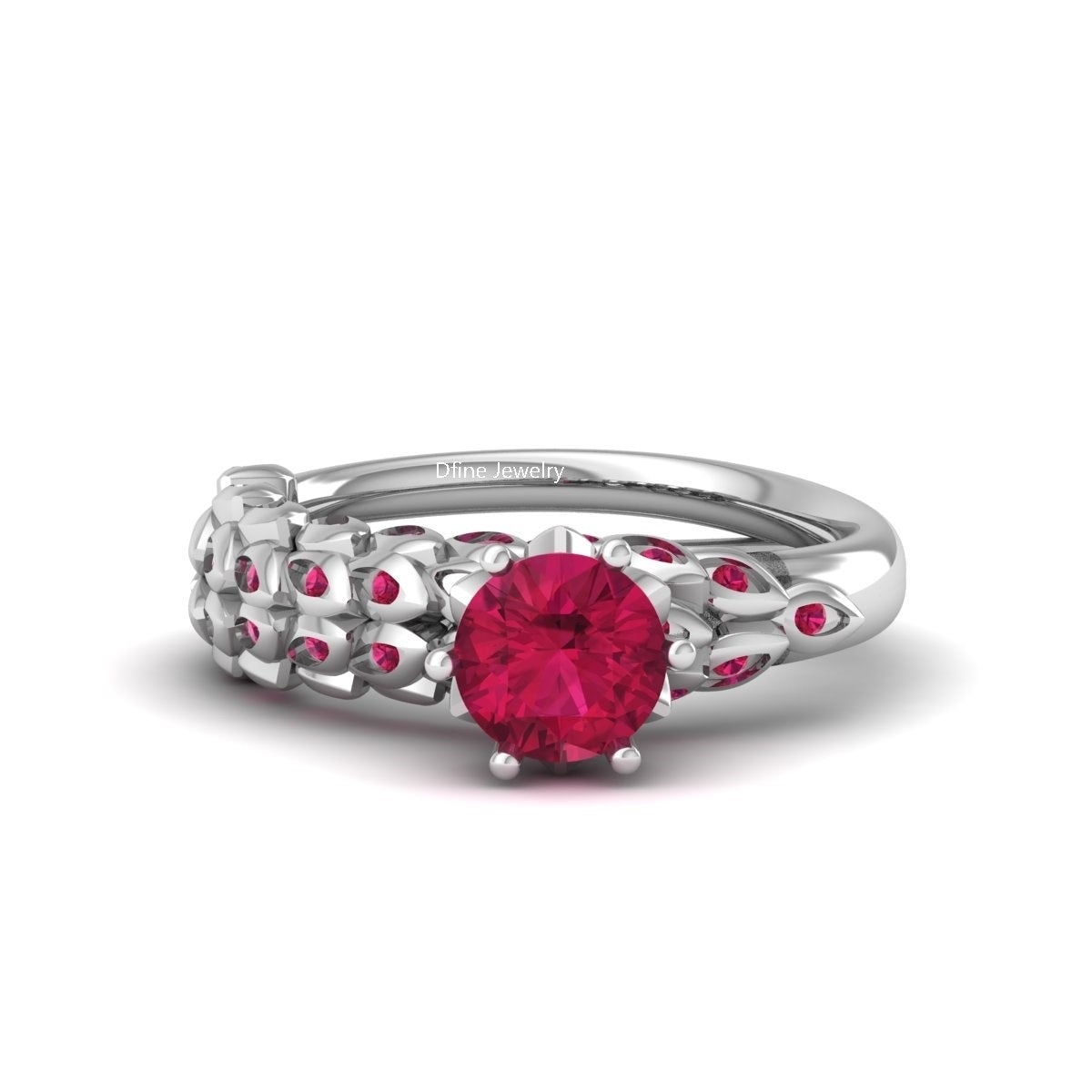 RUBY LEAF ENGAGEMENT RING