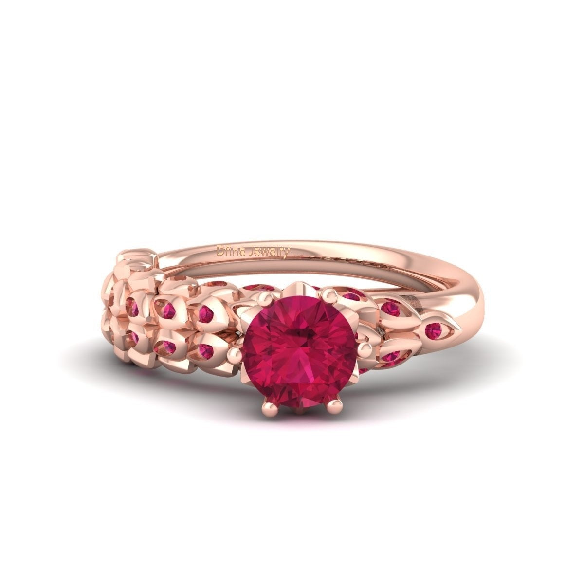 RUBY LEAF ENGAGEMENT RING
