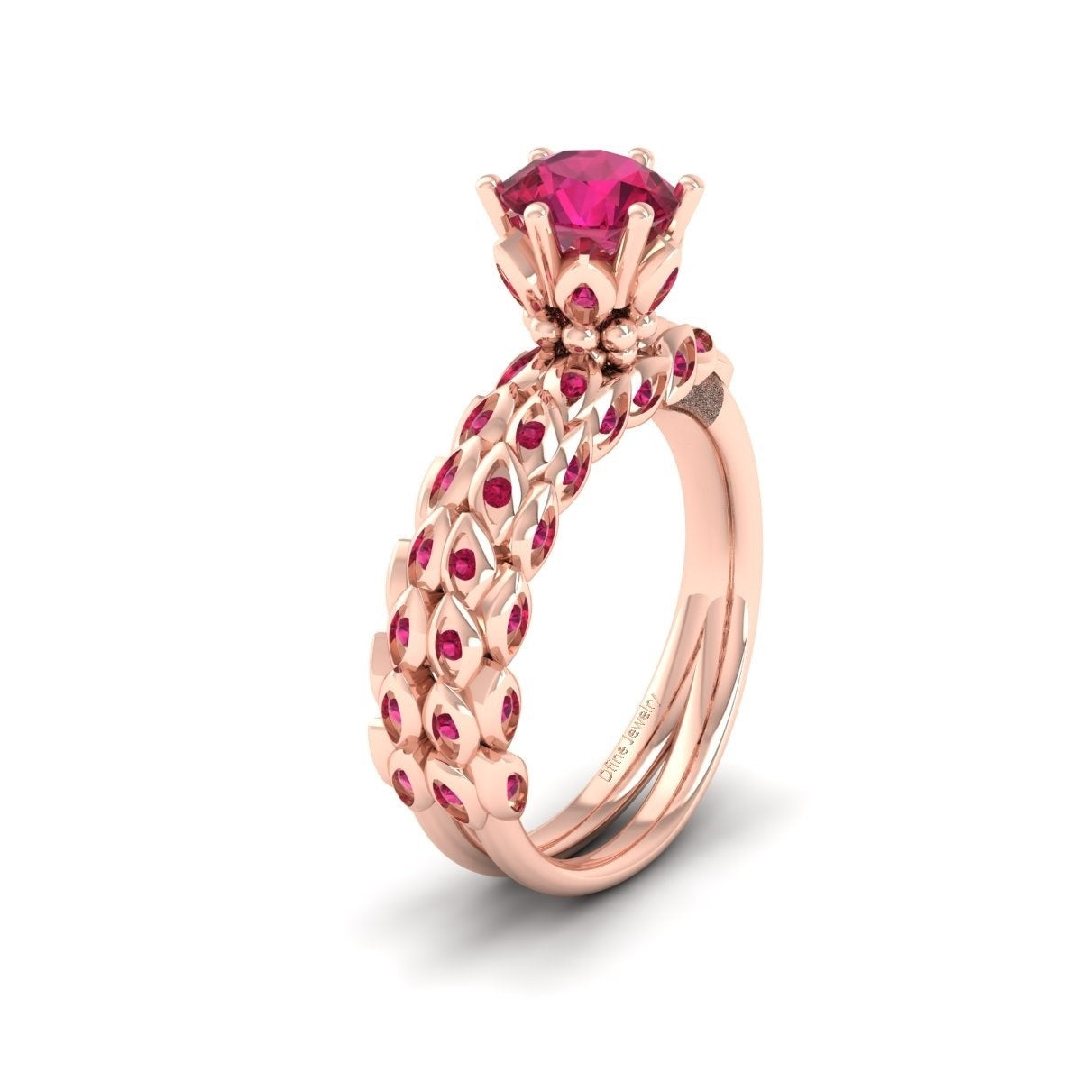 RUBY LEAF ENGAGEMENT RING
