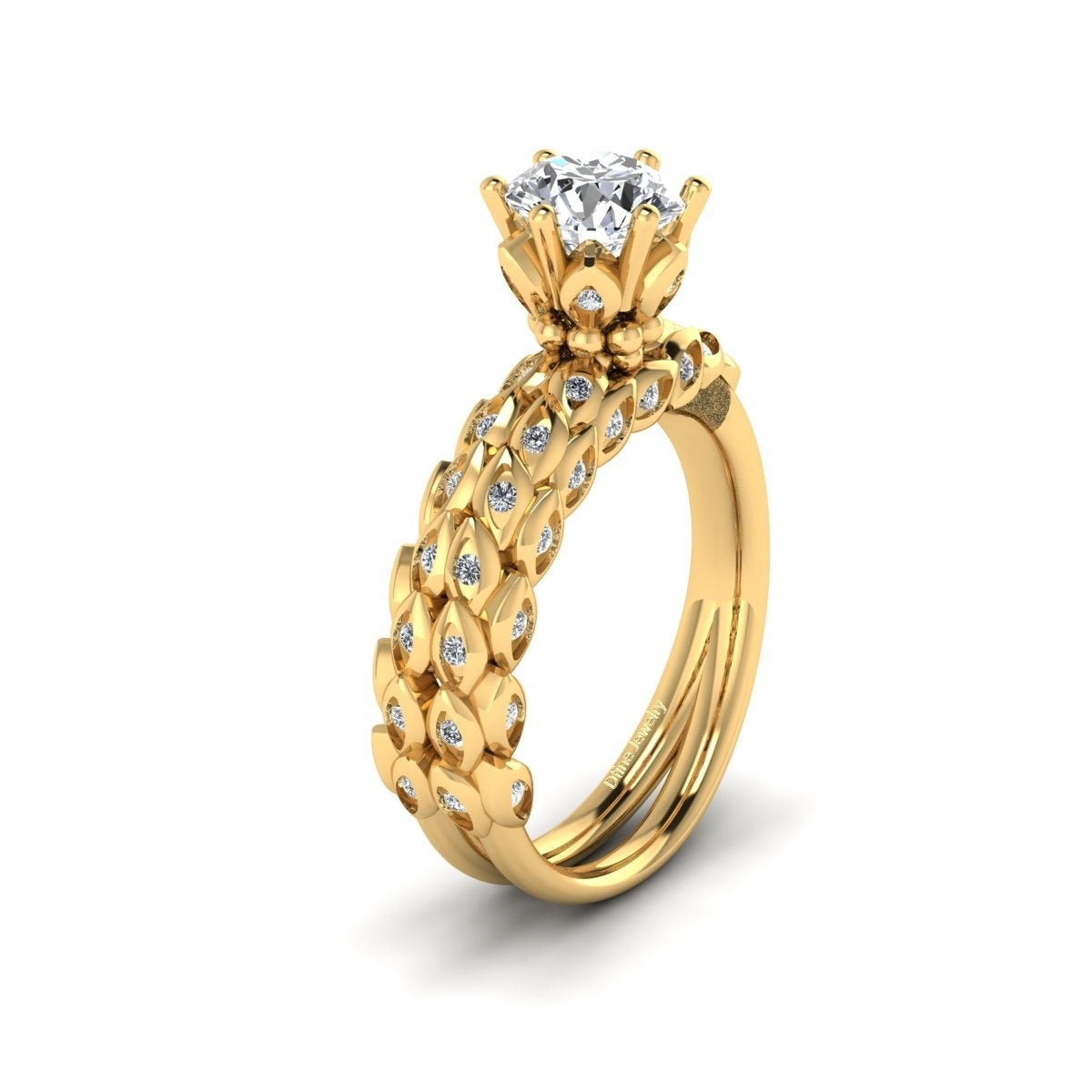 DIAMOND LEAF ENGAGEMENT RING