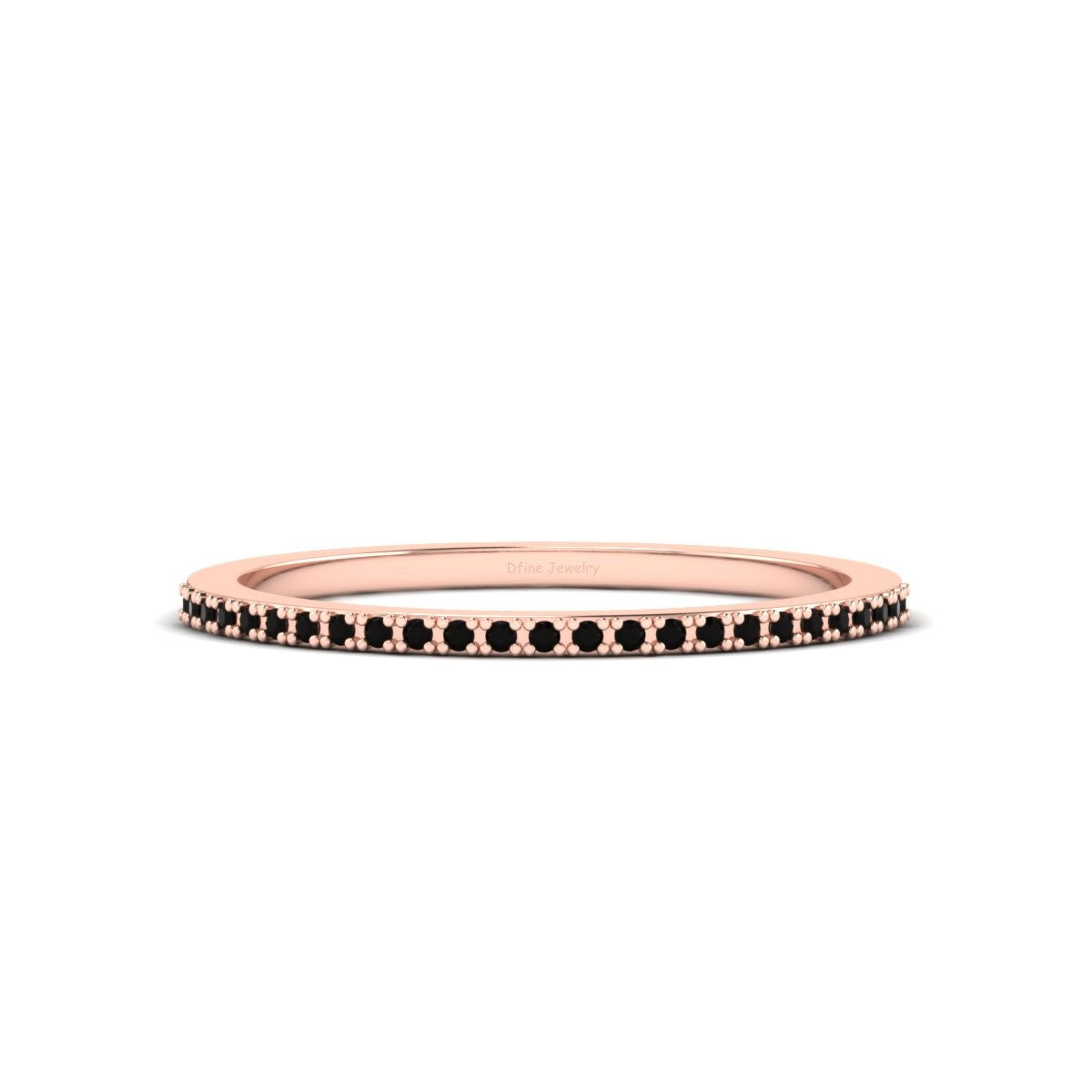 NATURAL BLACK DIAMOND STACKABLE RING