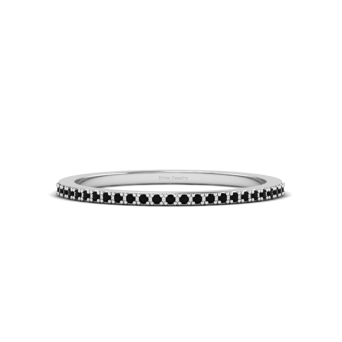 NATURAL BLACK DIAMOND STACKABLE RING