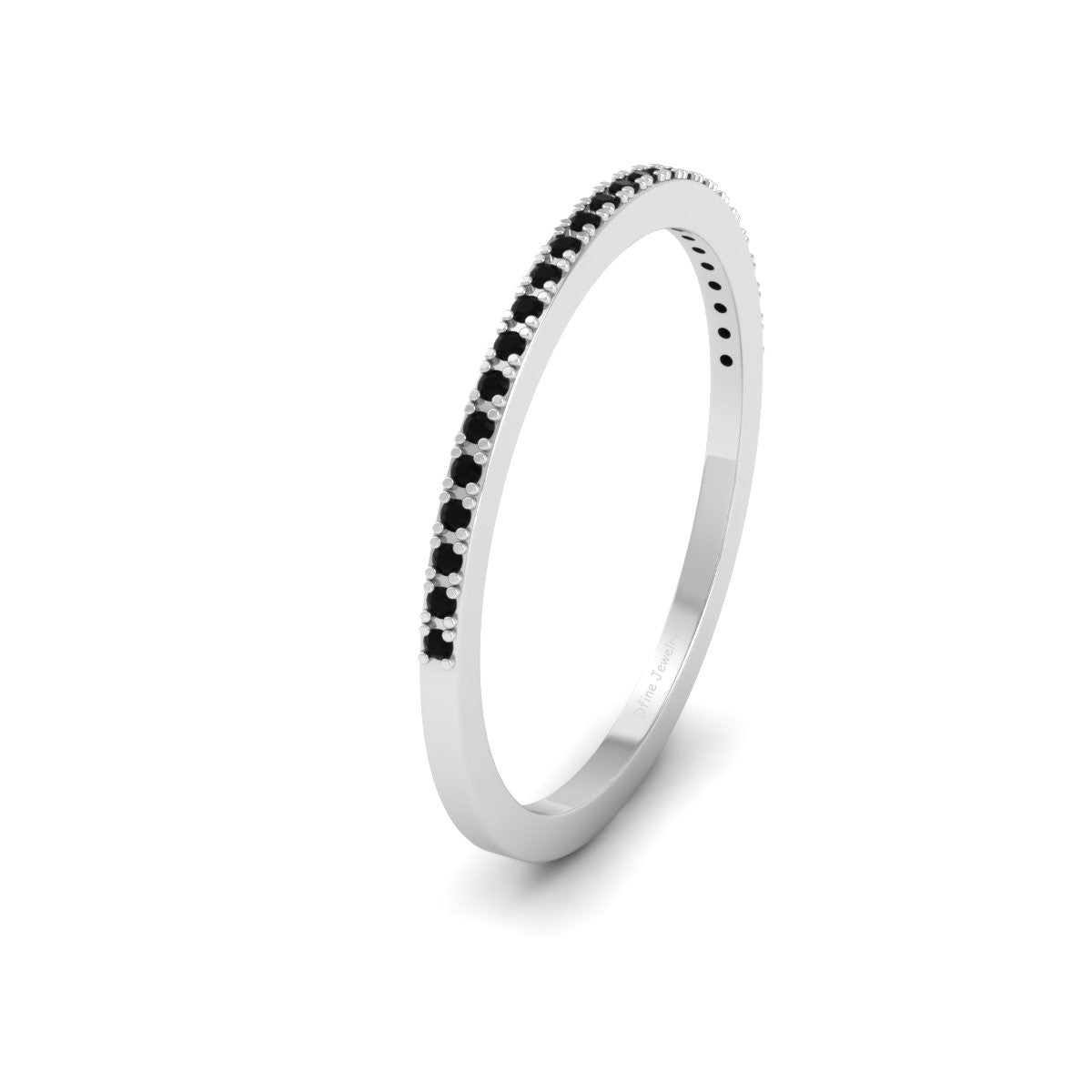 NATURAL BLACK DIAMOND STACKABLE RING