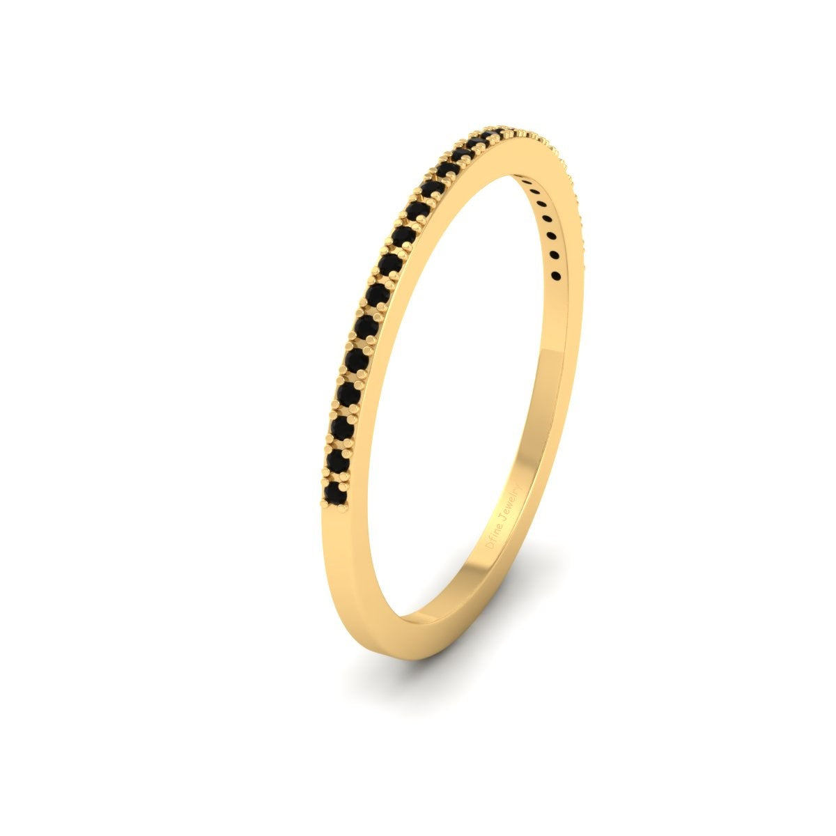 NATURAL BLACK DIAMOND STACKABLE RING