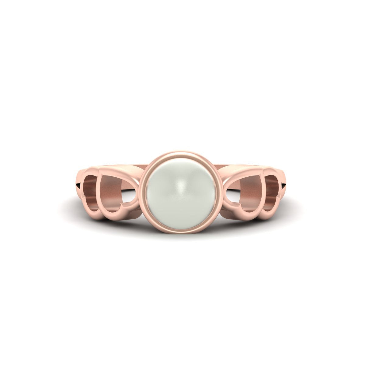 CULTURED PEARL HEART RING