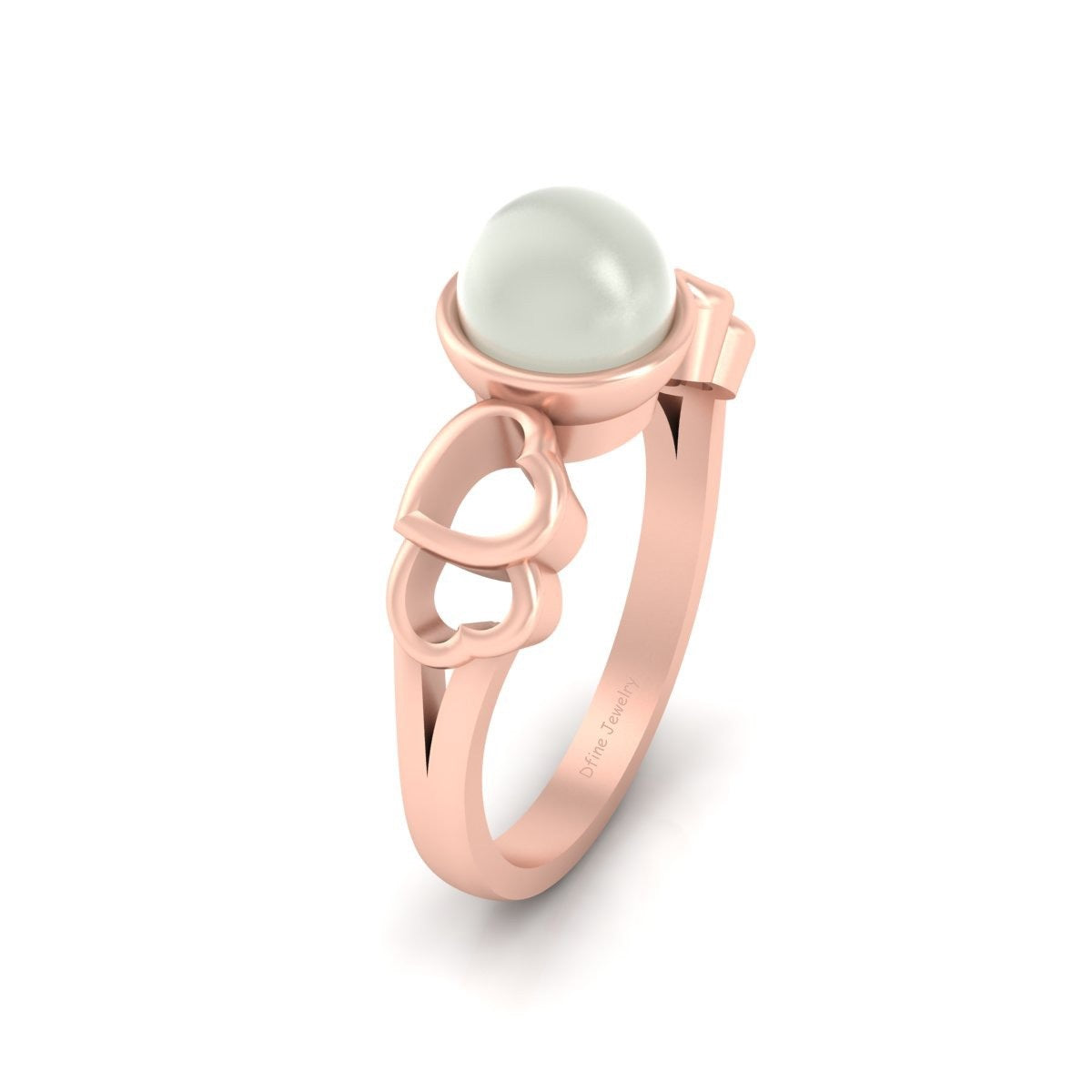 CULTURED PEARL HEART RING