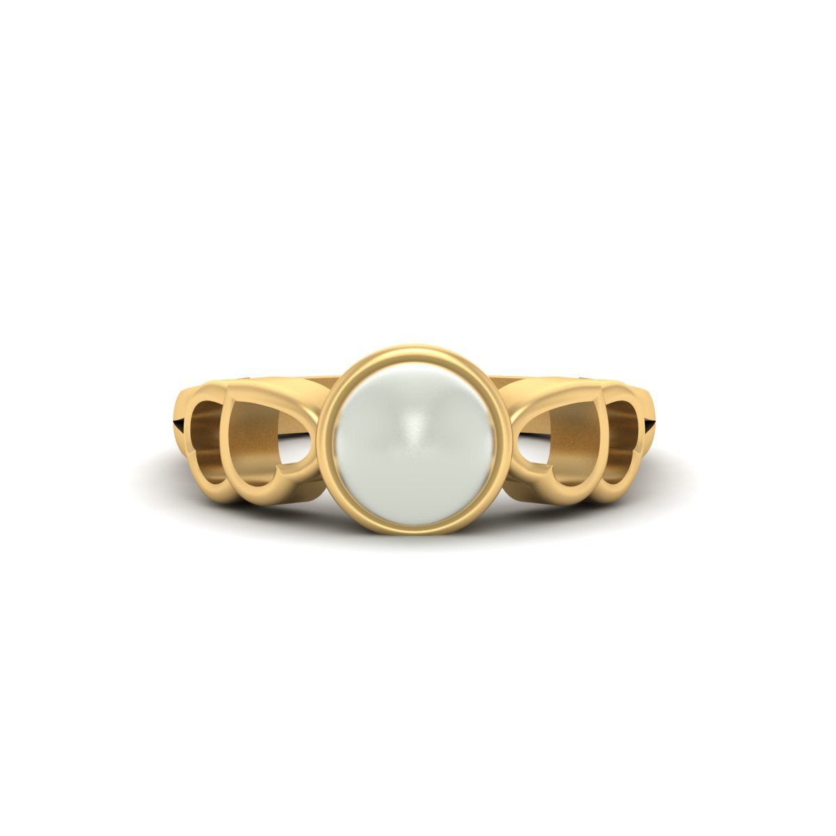 CULTURED PEARL HEART RING