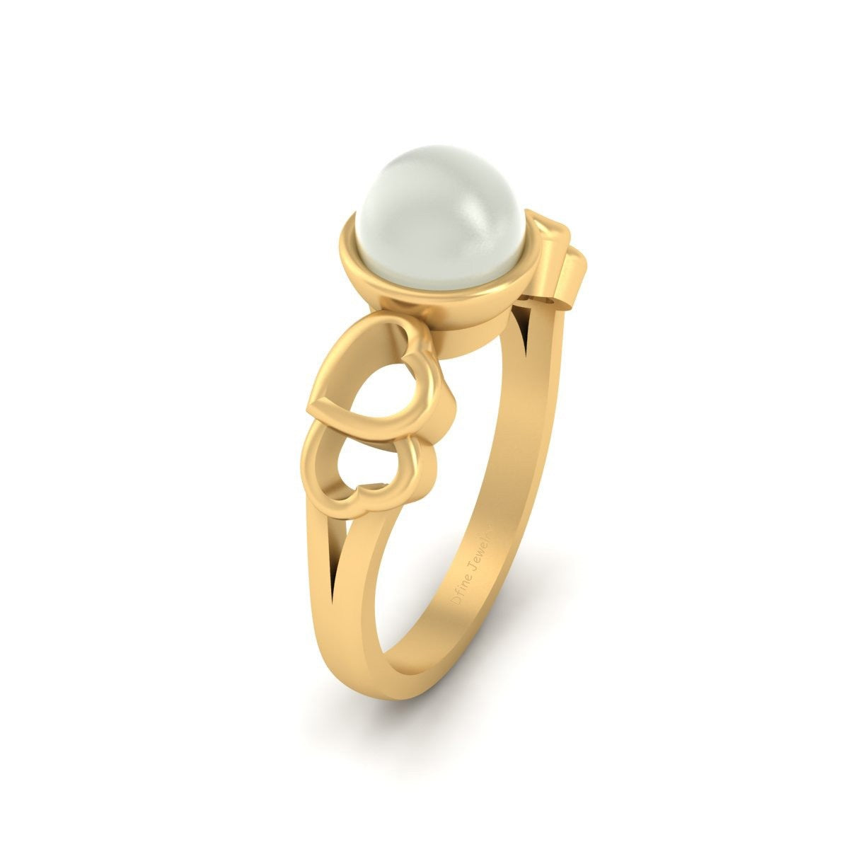 CULTURED PEARL HEART RING