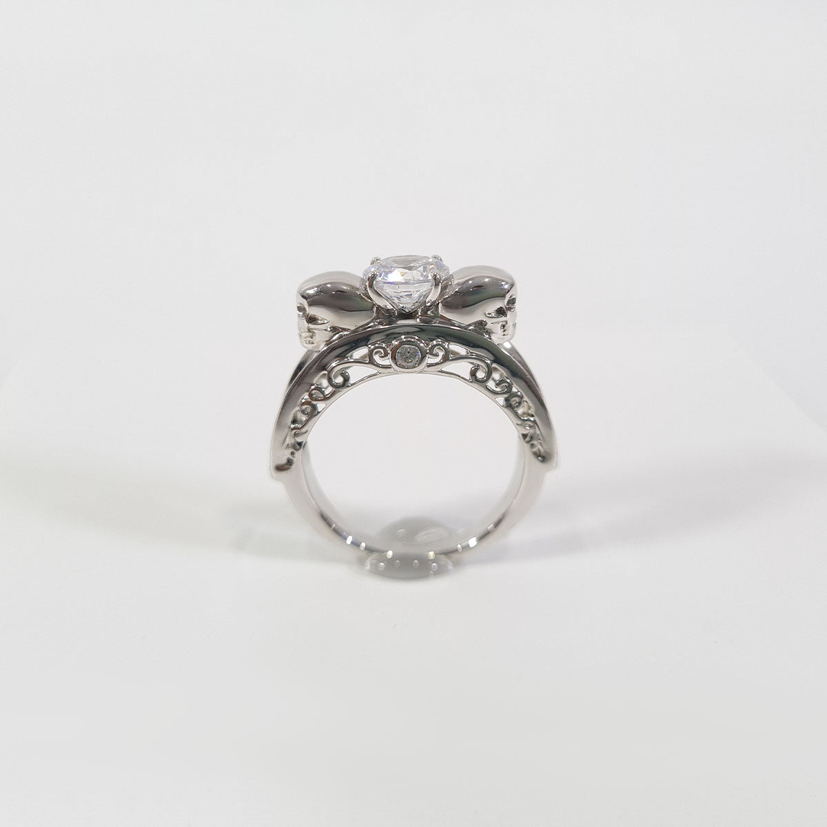 Filigree Diamond Skull Engagement Ring