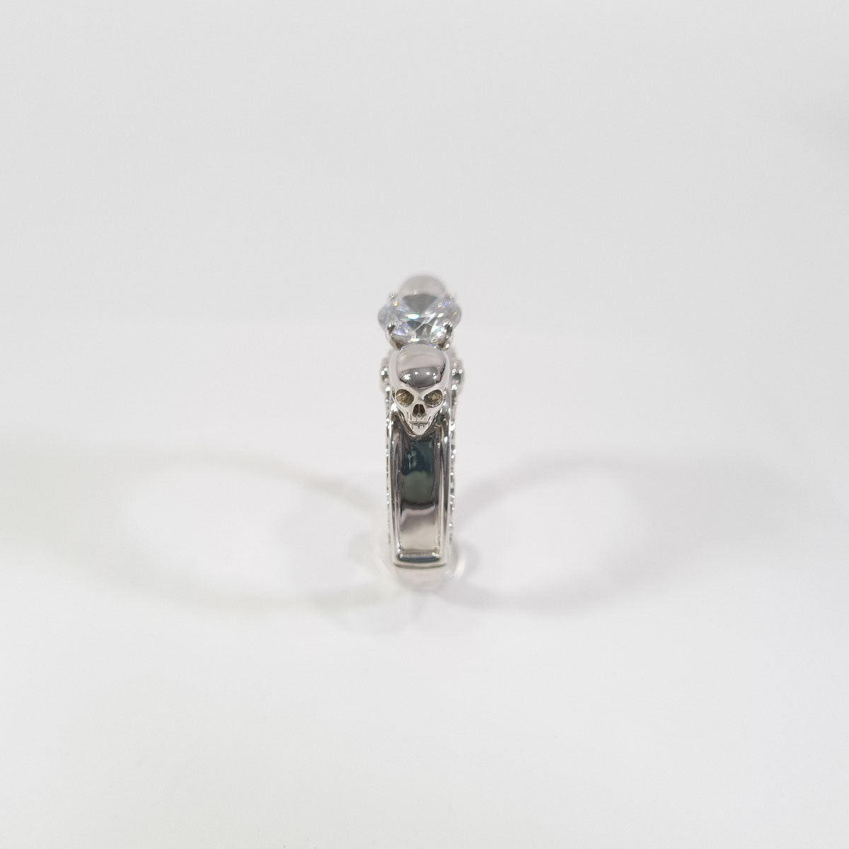 Filigree Diamond Skull Engagement Ring