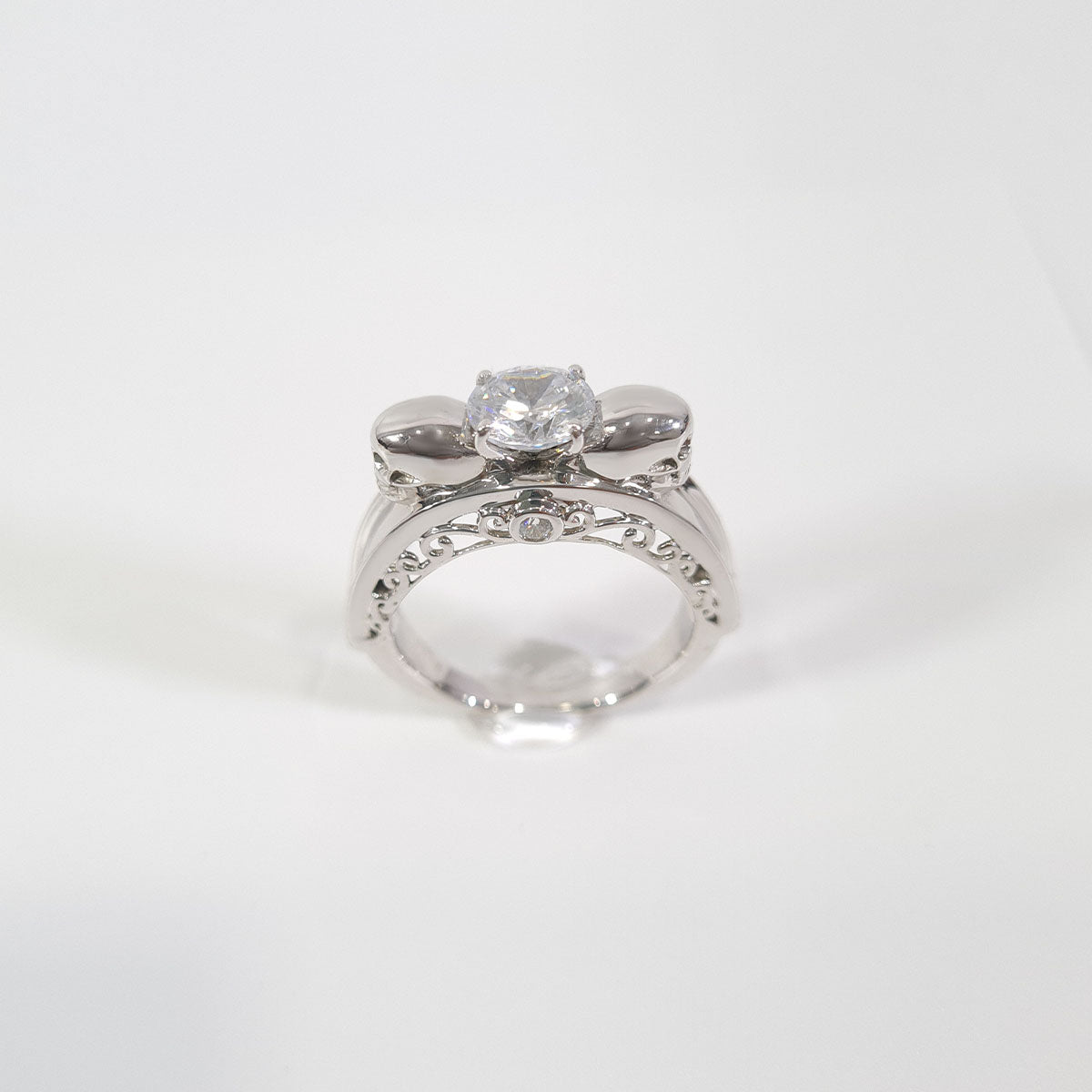 Filigree Diamond Skull Engagement Ring