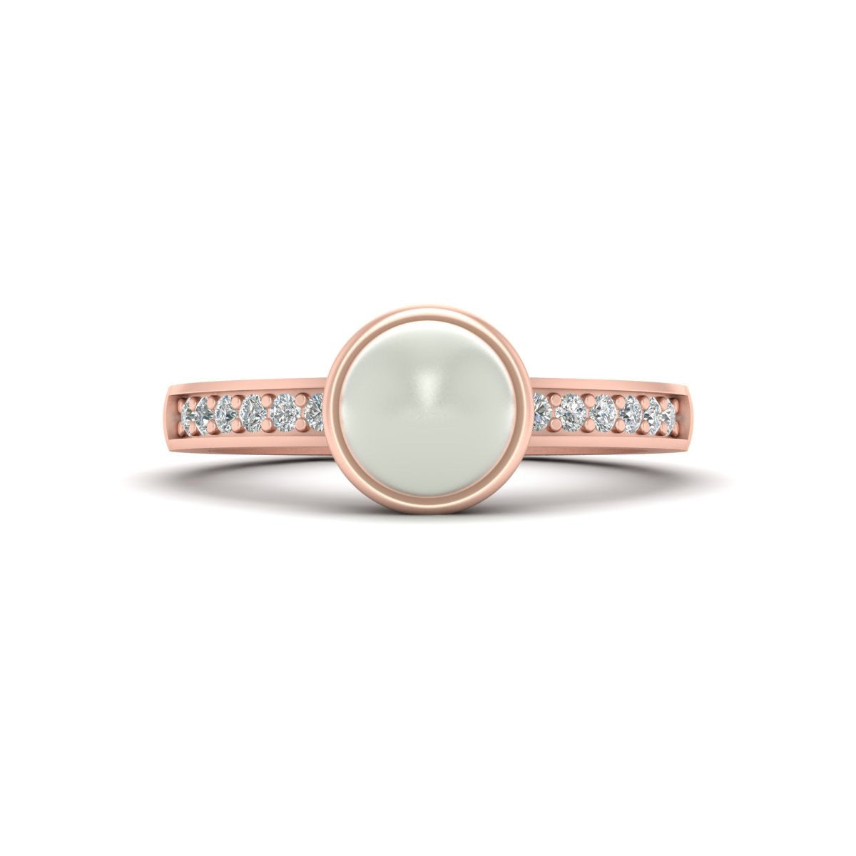DIAMOND ACCENTS PEARL RING