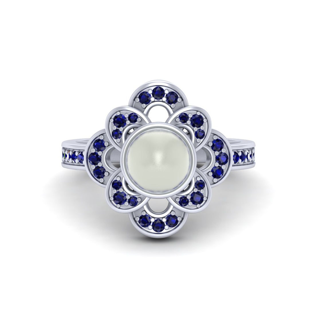 FLORAL PEARL ENGAGEMENT RING