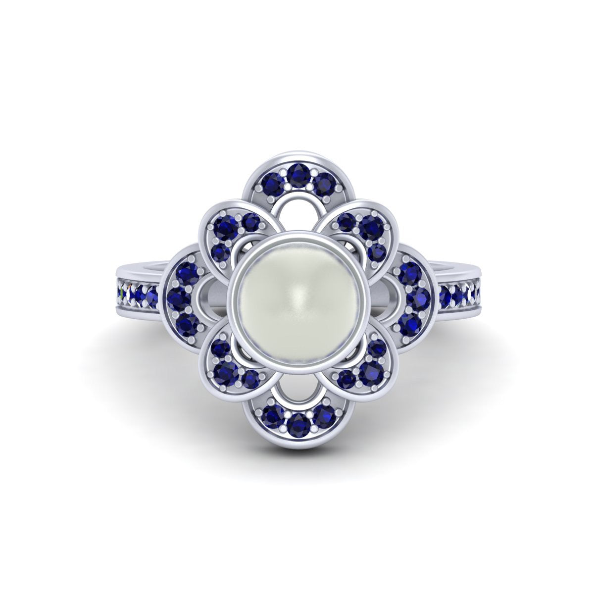 FLORAL PEARL ENGAGEMENT RING