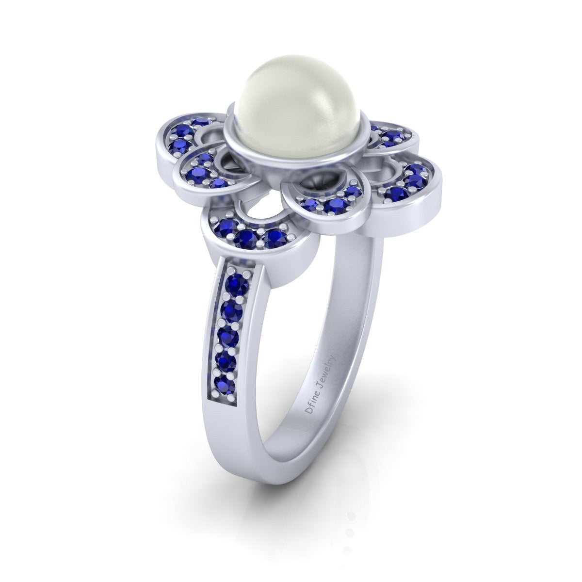 FLORAL PEARL ENGAGEMENT RING