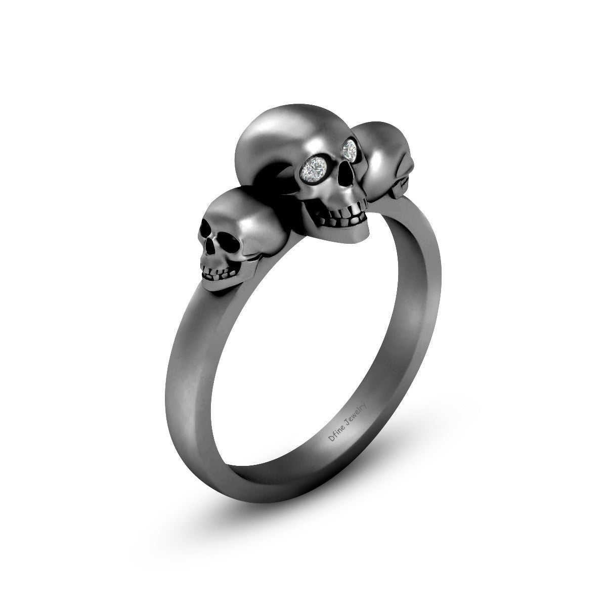 GOLD SKULL ENGAGEMENT RING