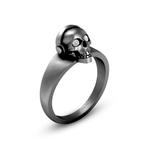 Hip Hop Skull Wedding Ring Gothic Spooky Skull Ring Gun Metal
