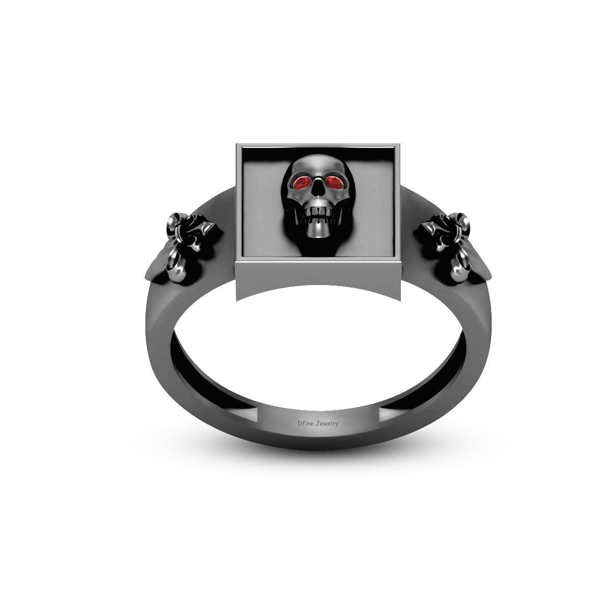 Fleur De Lis and Skull Ring