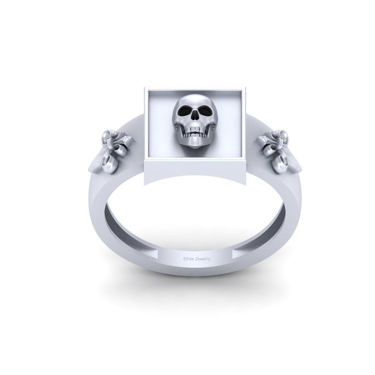 Fleur De Lis Skull Engagement Ring