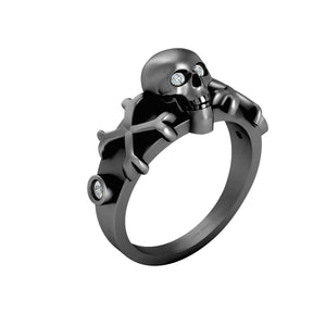 Pirates Skull Engagement Ring Skull and Crossbones Ring Silver