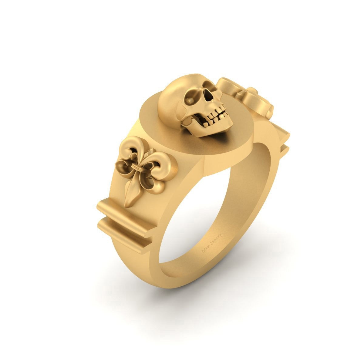 Fleur De Lis Skull Ring