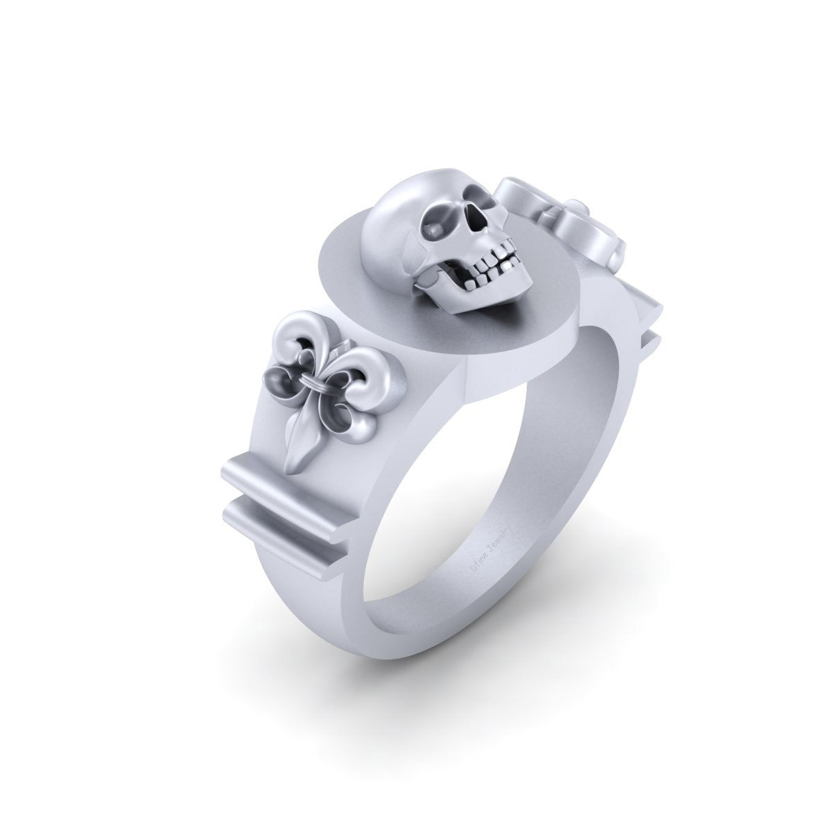 Fleur De Lis Skull Ring
