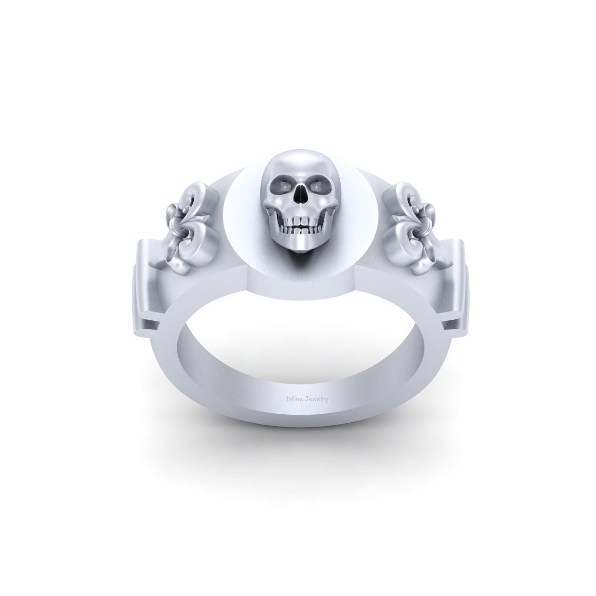 Fleur De Lis Skull Ring