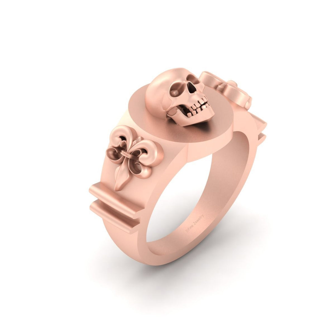 Fleur De Lis Skull Ring
