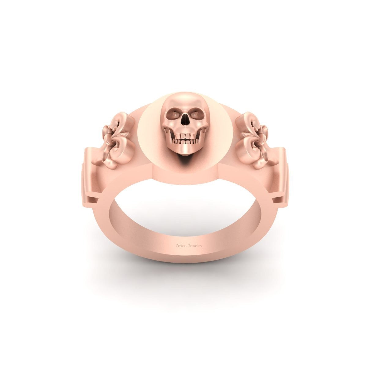 Fleur De Lis Skull Ring