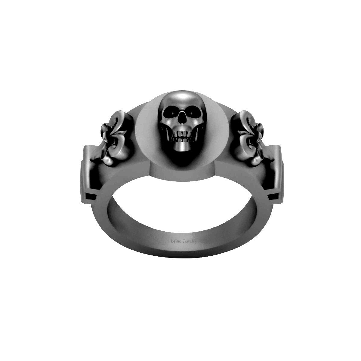 Fleur De Lis Skull Ring Womens