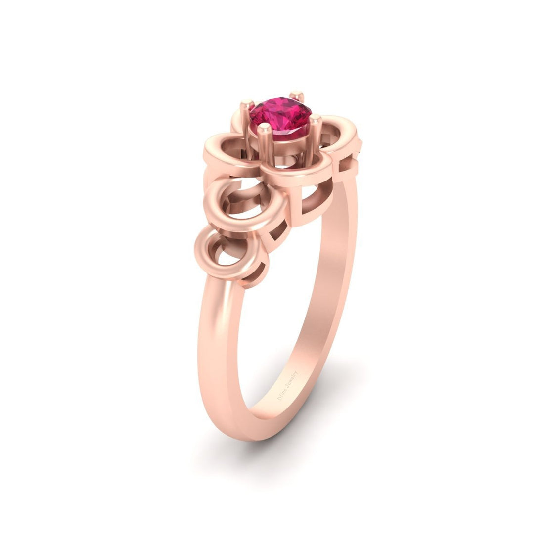 HOLLOW FLOWER ENGAGEMENT RING