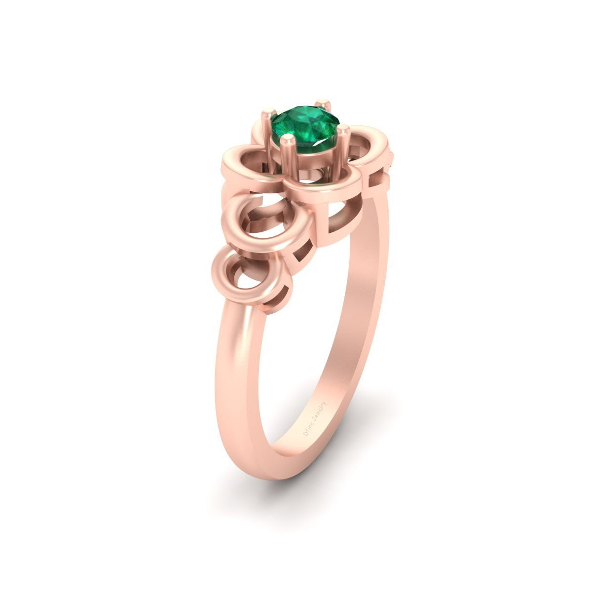 GREEN CZ ENGAGEMENT RING