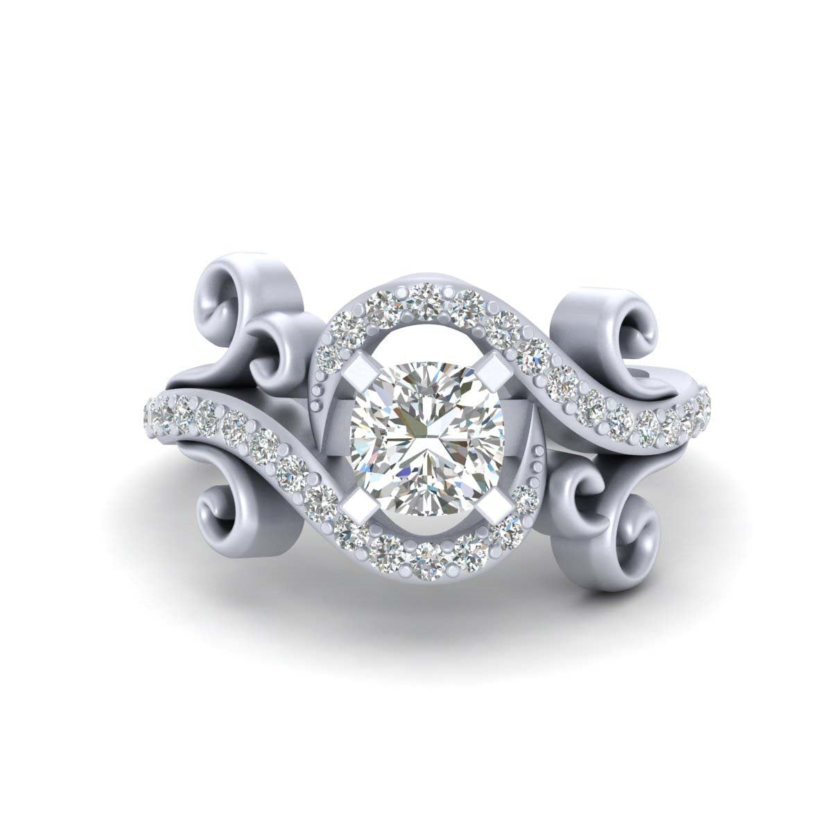 FILIGREE DIAMOND ENGAGEMENT RING