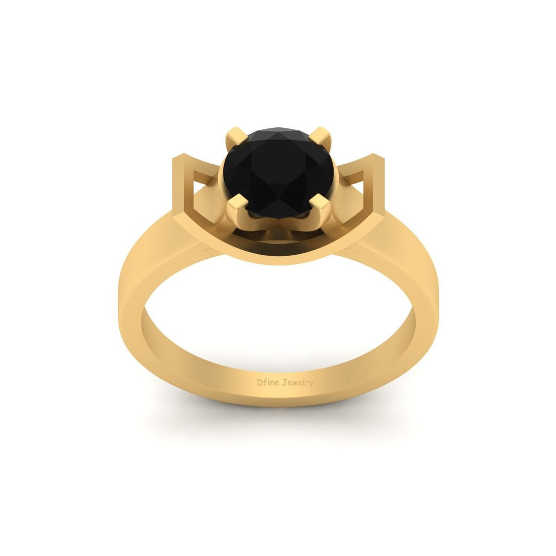 SOLITAIRE ONYX ENGAGEMENT RING