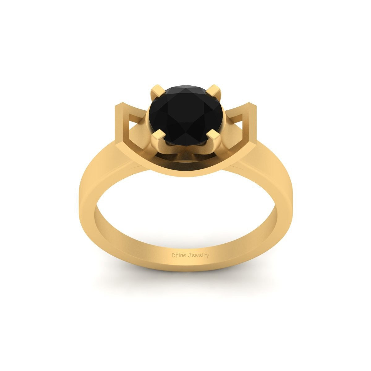 SOLITAIRE ONYX ENGAGEMENT RING