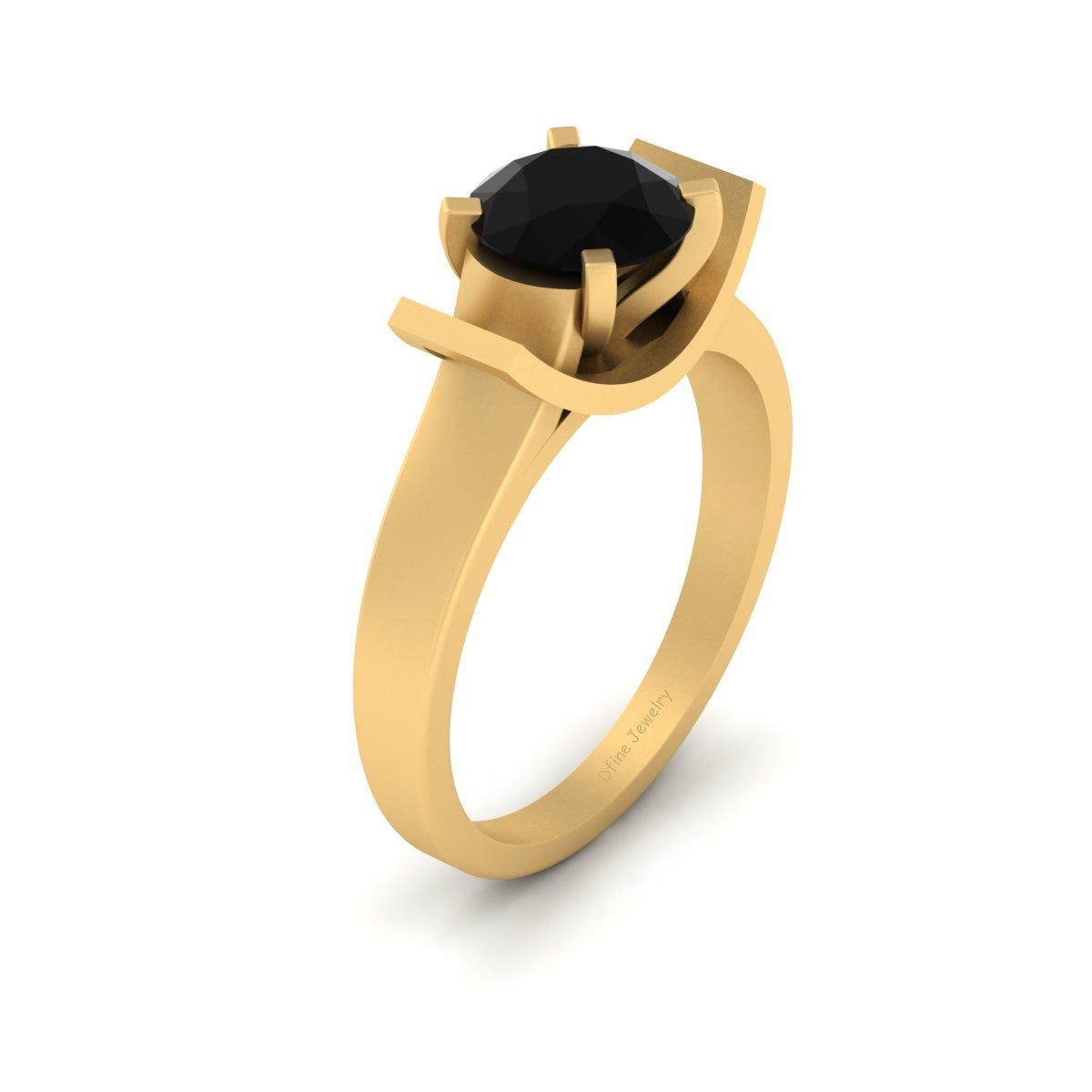 SOLITAIRE ONYX ENGAGEMENT RING