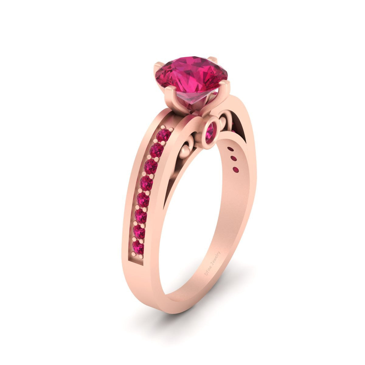 FILIGREE ENGAGEMENT RING ROSE GOLD