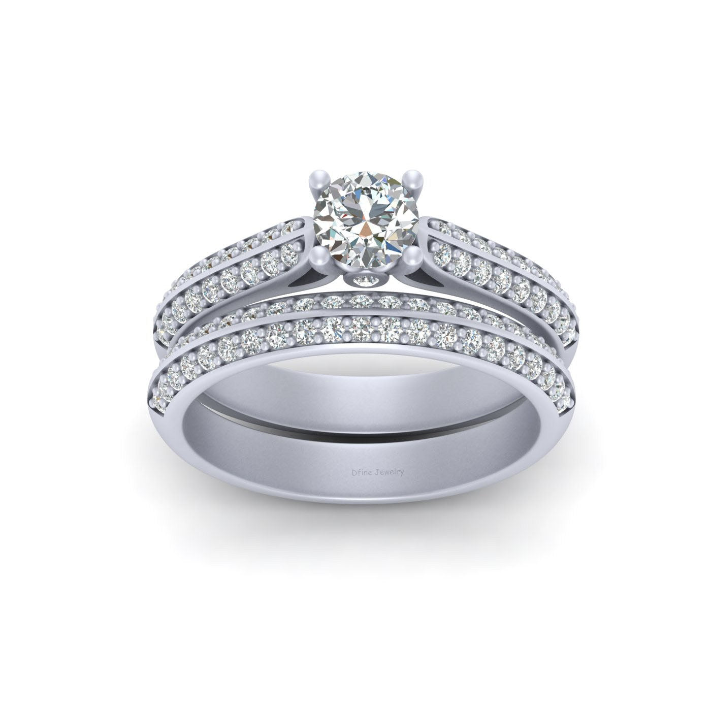 0.50CT MOISSANITE BRIDAL RING SET