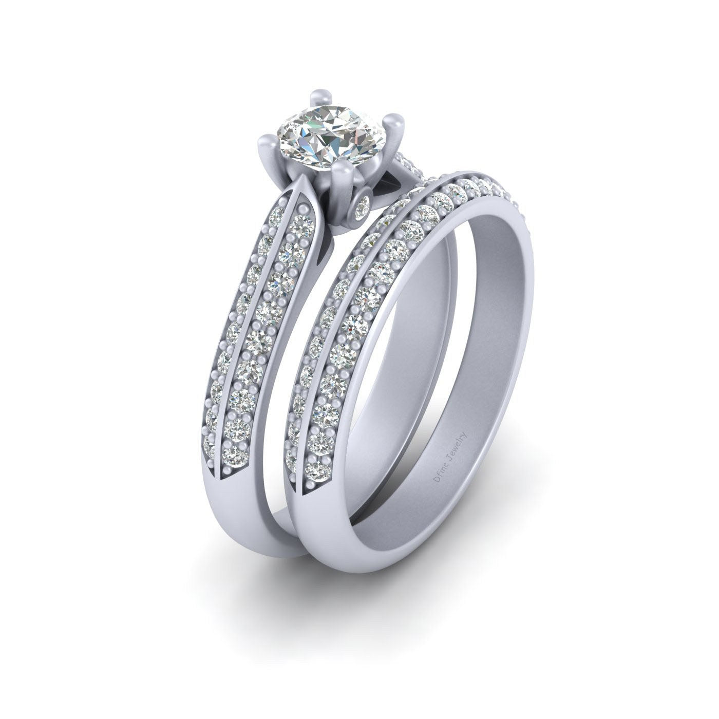 0.50CT MOISSANITE BRIDAL RING SET