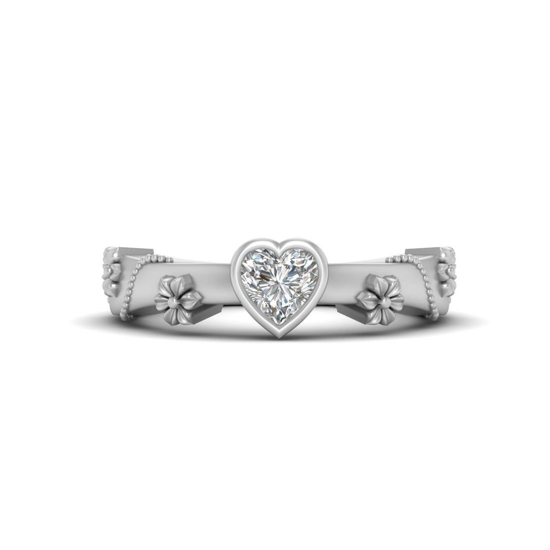 SOLITAIRE DIAMOND HEART RING