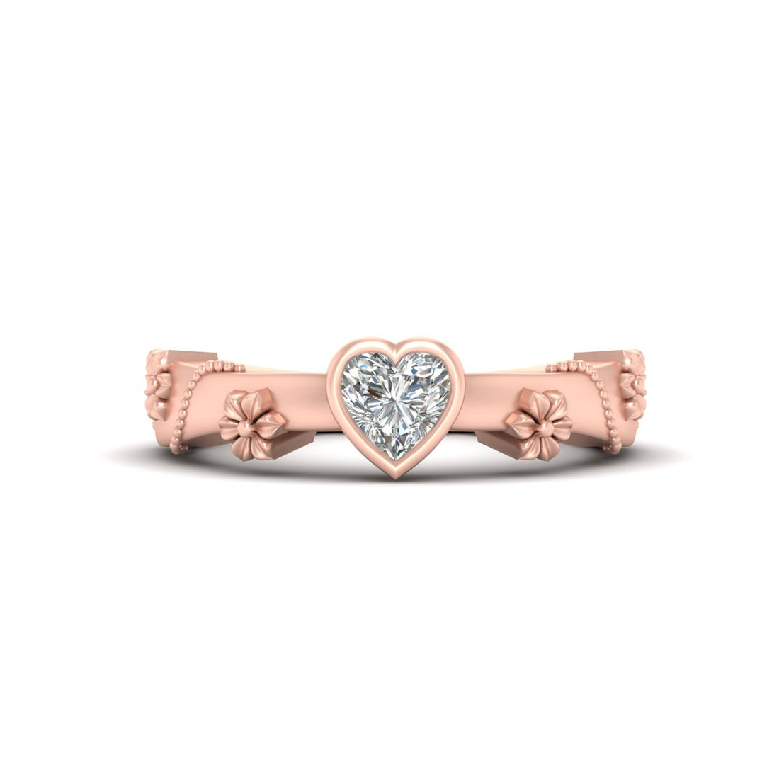 SOLITAIRE DIAMOND HEART RING