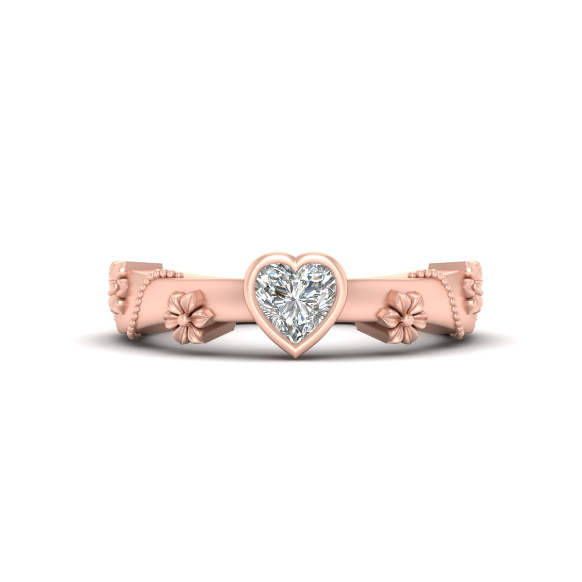 SOLITAIRE DIAMOND HEART RING