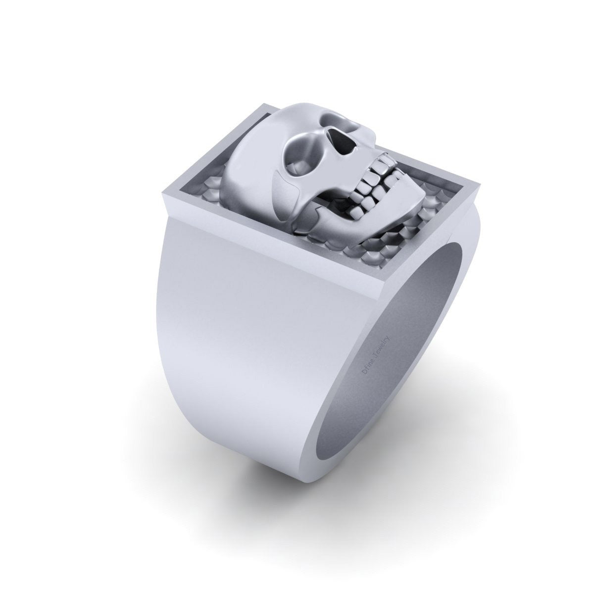 Gold Skull Wedding Band For Him