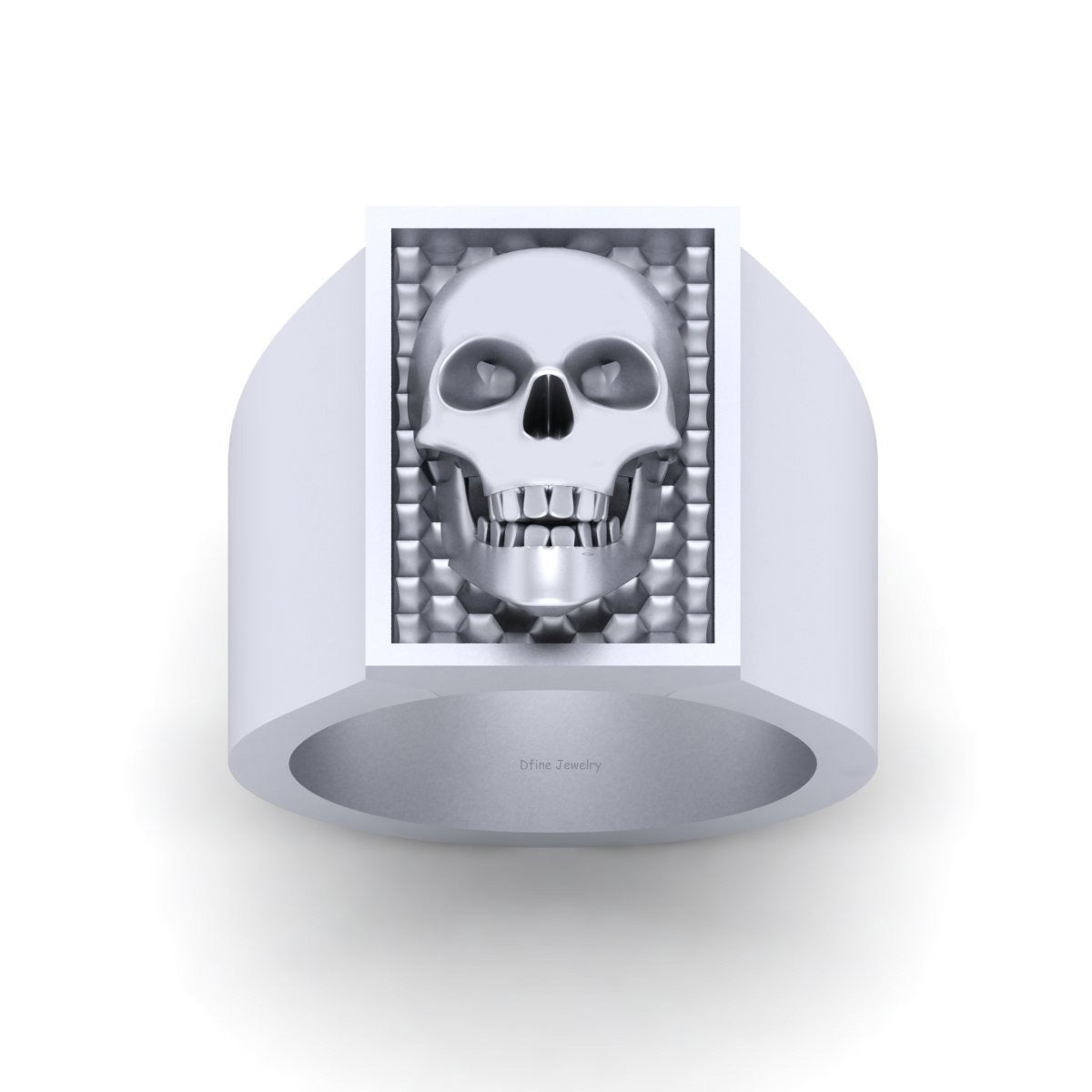 Gold Skull Wedding Band For Him