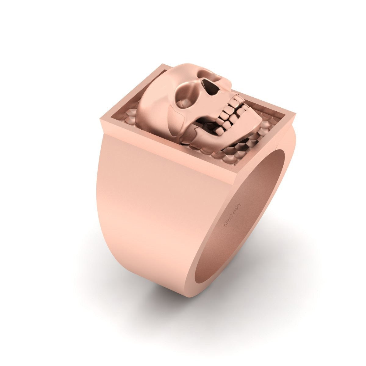 Gold Skull Wedding Band For Him